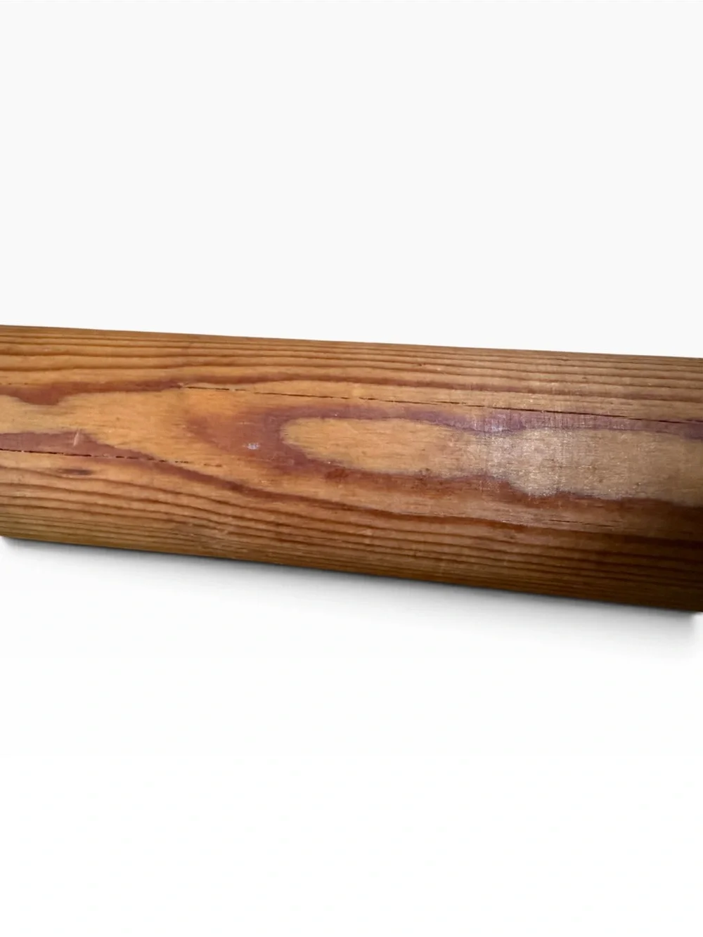 Vintage Wood Rolling Pin Featuring Painted  Teal Handles